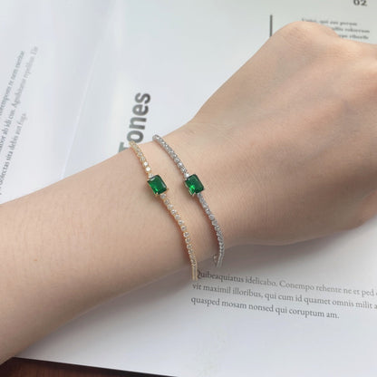 [Aurelle Style]1.0 Carat Unique Emerald Cut Banquet Bracelet