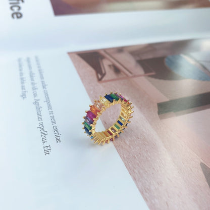 [Aurelle Style]Unique Colorful Radiant Cut RIng