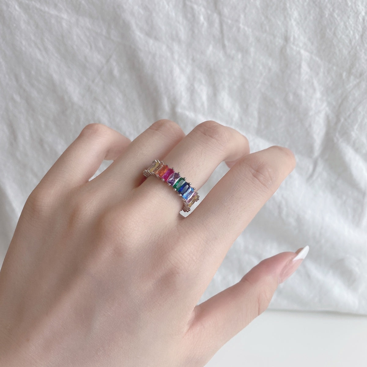 [Aurelle Style]Unique Colorful Radiant Cut RIng