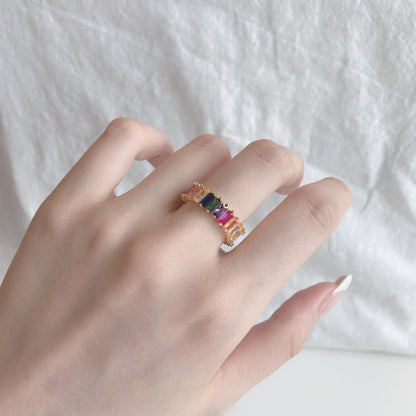 [Aurelle Style]Unique Colorful Radiant Cut RIng