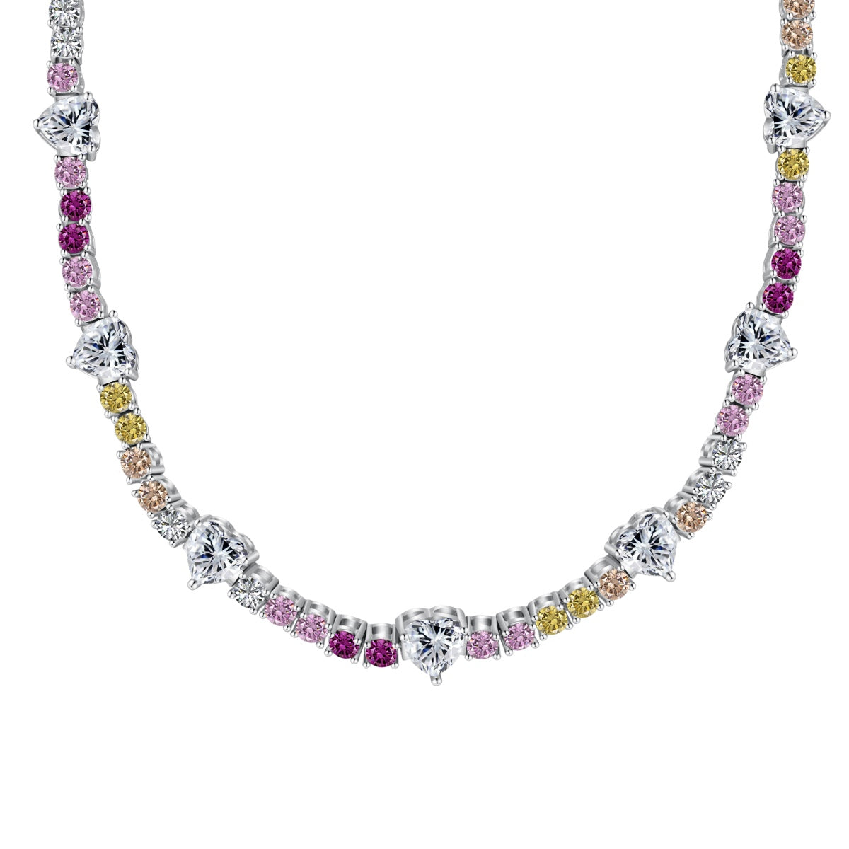 [Aurelle Style]Delicate Colorful Rainbow Tennis Chain