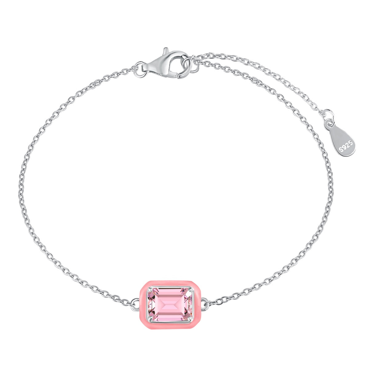 [Aurelle Style]2.0 Carat Sparkling Colorful Emerald Cut Daily Bracelet