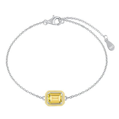 [Aurelle Style]2.0 Carat Sparkling Colorful Emerald Cut Daily Bracelet