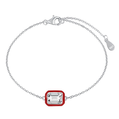 [Aurelle Style]2.0 Carat Sparkling Colorful Emerald Cut Daily Bracelet