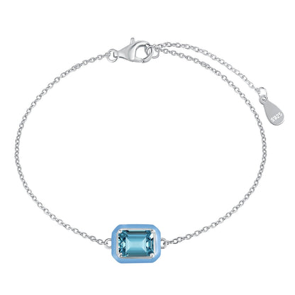 [Aurelle Style]2.0 Carat Sparkling Colorful Emerald Cut Daily Bracelet