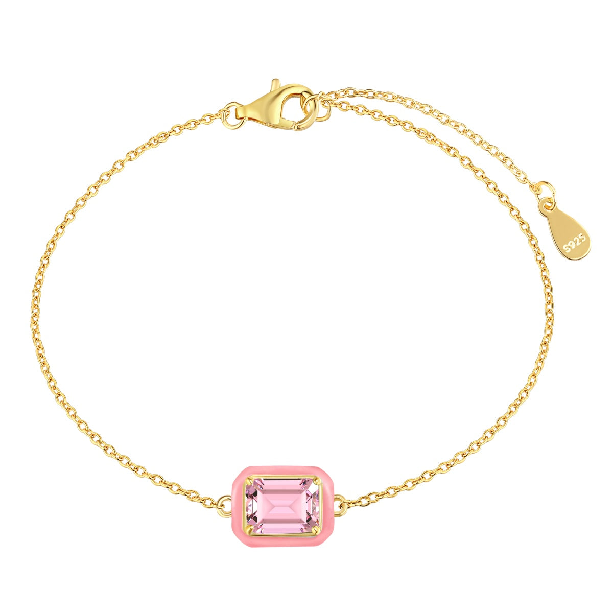 [Aurelle Style]2.0 Carat Sparkling Colorful Emerald Cut Daily Bracelet