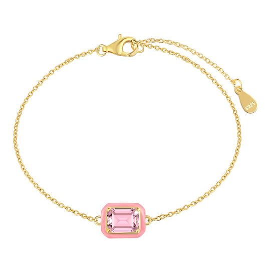 [Aurelle Style]2.0 Carat Sparkling Colorful Emerald Cut Daily Bracelet