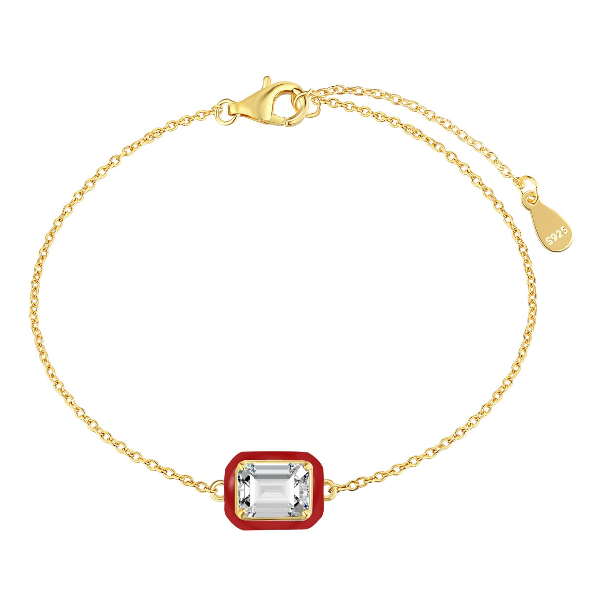[Aurelle Style]2.0 Carat Sparkling Colorful Emerald Cut Daily Bracelet
