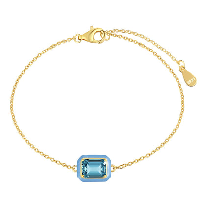 [Aurelle Style]2.0 Carat Sparkling Colorful Emerald Cut Daily Bracelet