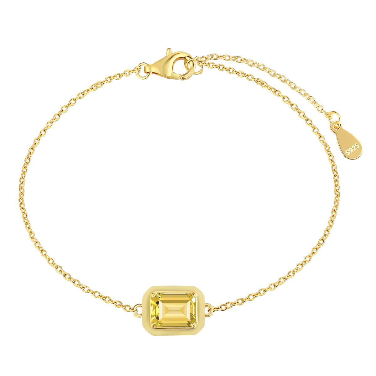[Aurelle Style]2.0 Carat Sparkling Colorful Emerald Cut Daily Bracelet