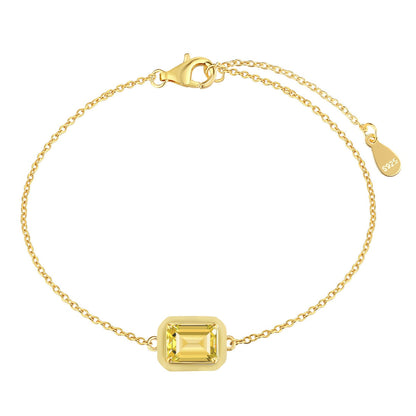 [Aurelle Style]2.0 Carat Sparkling Colorful Emerald Cut Daily Bracelet