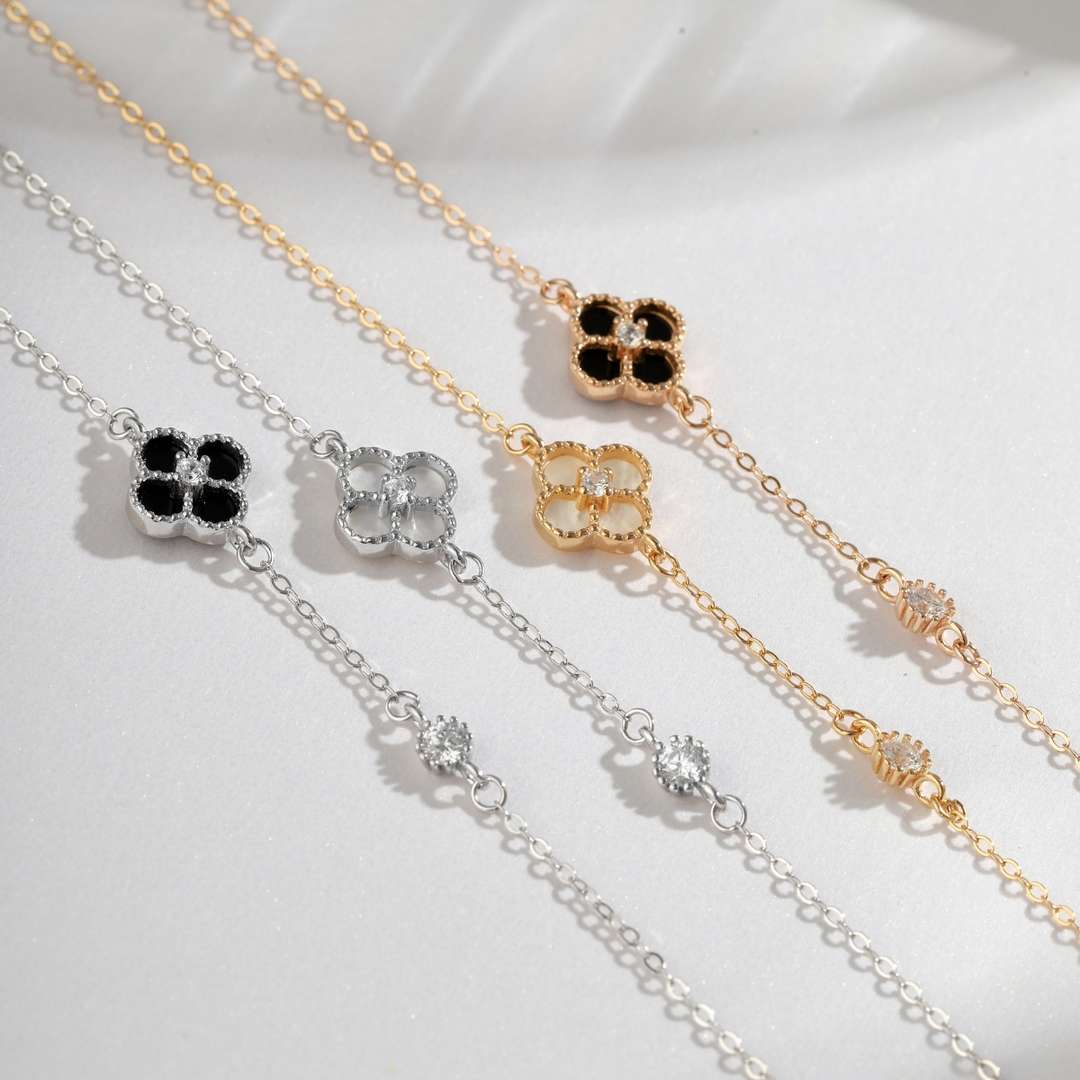 [Aurelle Style]Delicate Four Leaf Clover Bracelet