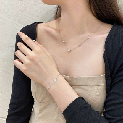 [Aurelle Style]Dazzling Round Cut Shape Bracelet