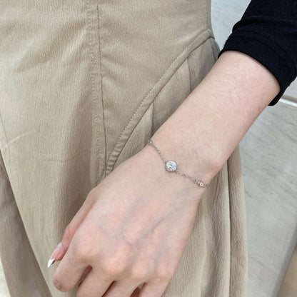 [Aurelle Style]Dazzling Round Cut Shape Bracelet