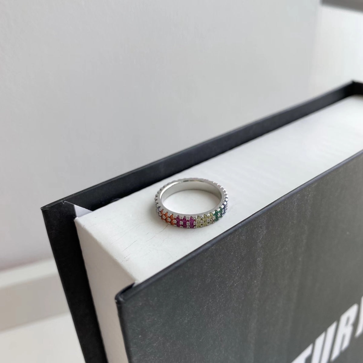 [Aurelle Style]Unique Colorful Round Cut Tennis Ring