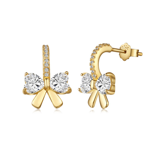[Aurelle Style]Exquisite Earrings With Heart-Shaped Bow Design
