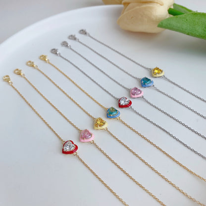 [Aurelle Style]Sparkling Romantic Heart Shape Lover Bracelet