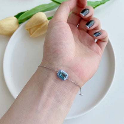 [Aurelle Style]2.0 Carat Sparkling Colorful Emerald Cut Daily Bracelet