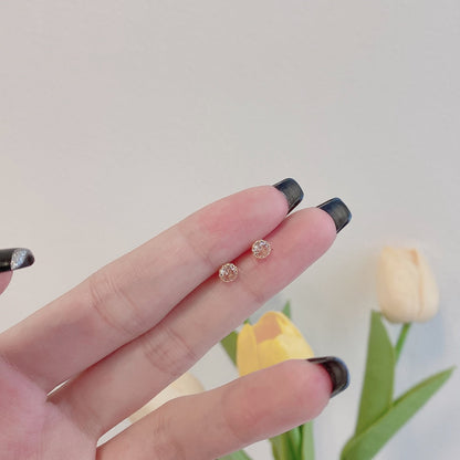 [Aurelle Style]Sparkling Colorful Round Shape Earrings