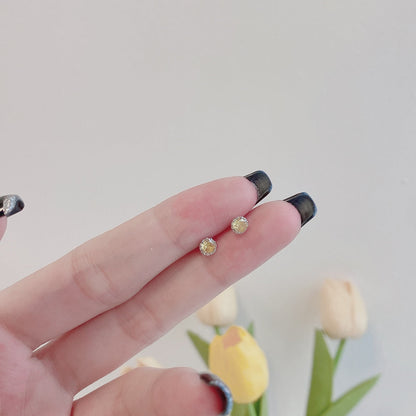 [Aurelle Style]Sparkling Colorful Round Shape Earrings