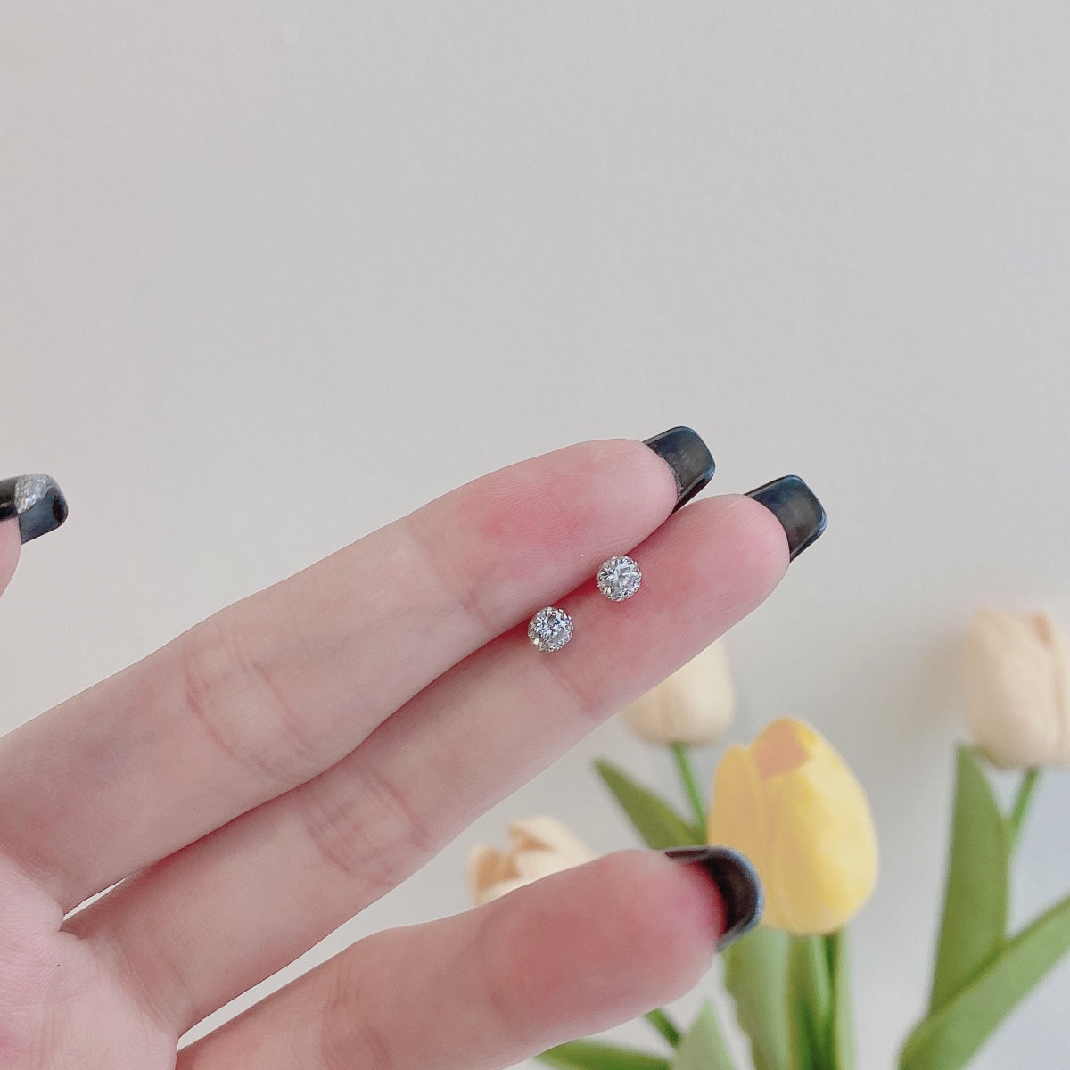 [Aurelle Style]Sparkling Colorful Round Shape Earrings