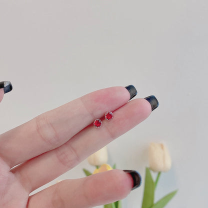[Aurelle Style]Sparkling Colorful Round Shape Earrings