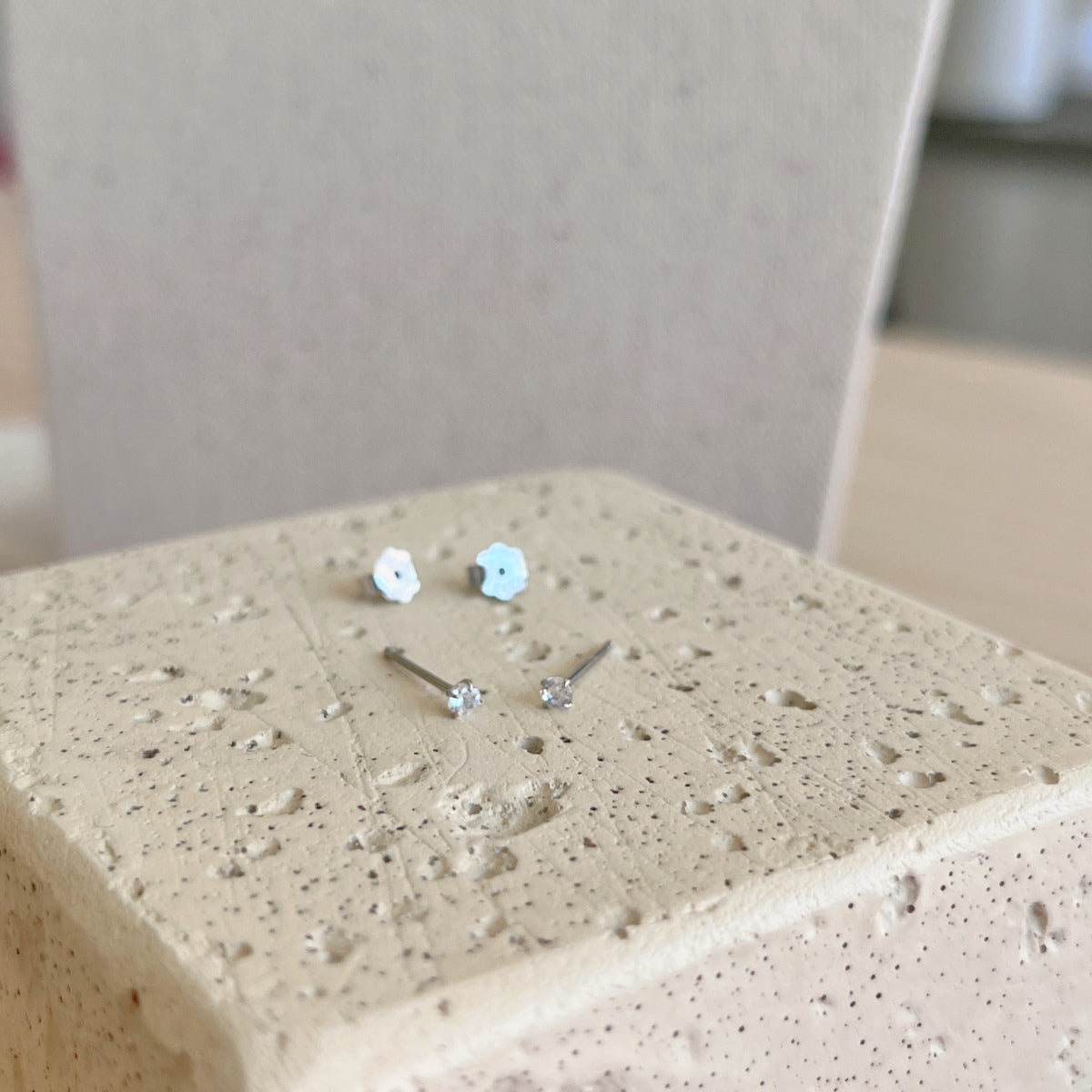 [Aurelle Style]Delicate Solitaire Earrings