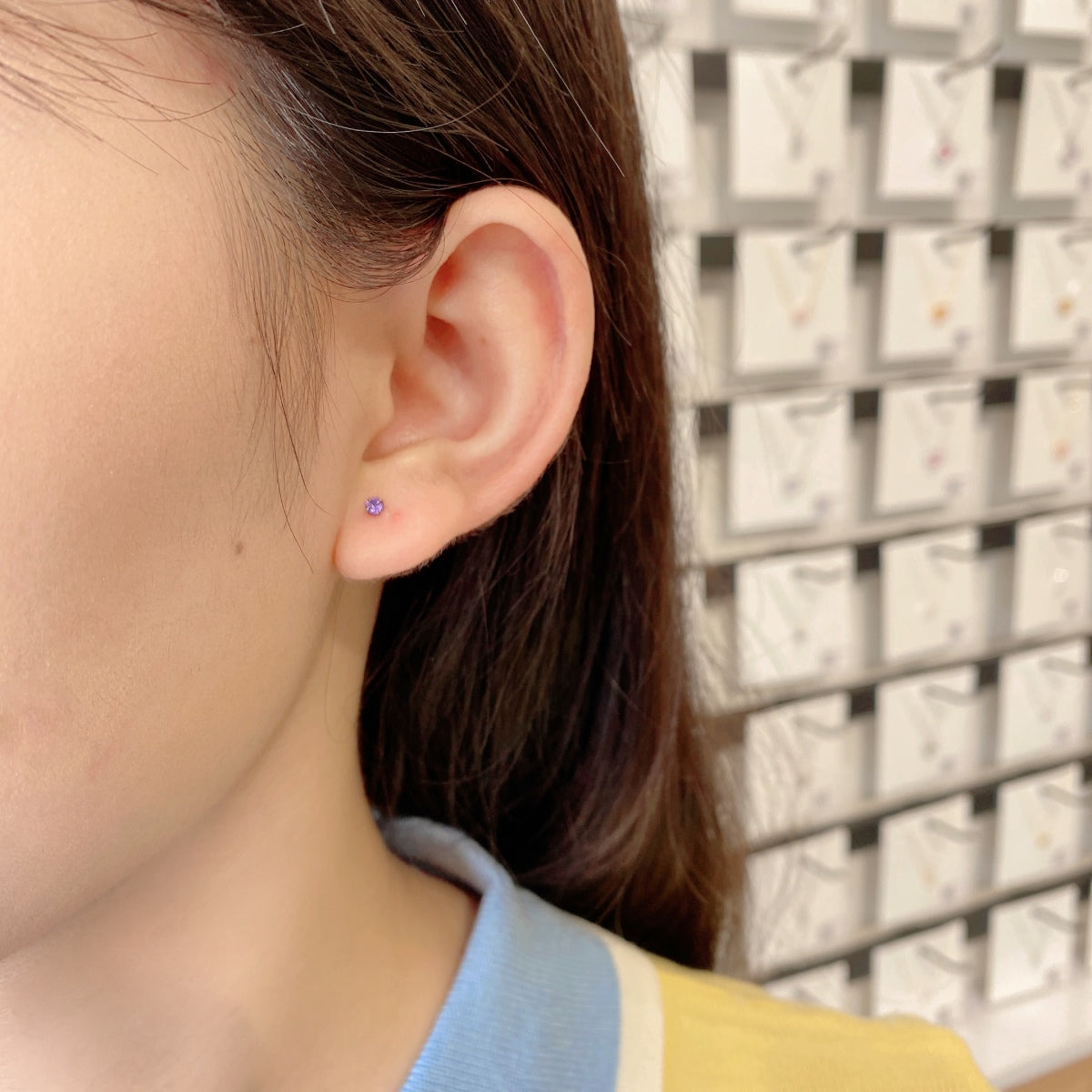 [Aurelle Style]Delicate Solitaire Earrings