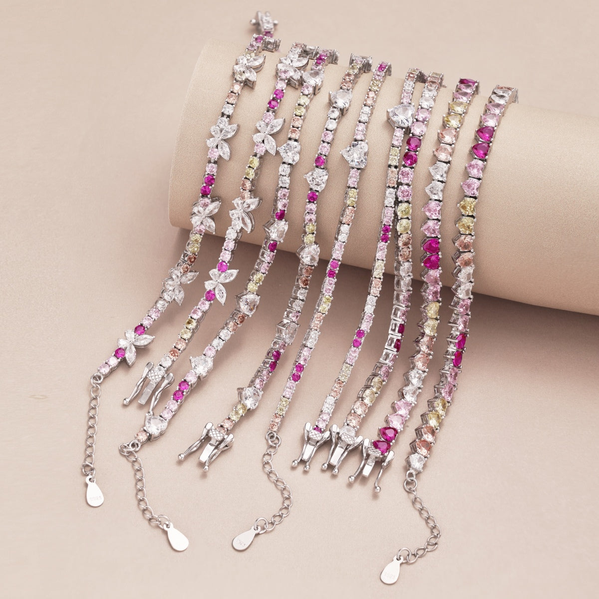 [Aurelle Style]Delicate Colorful Rainbow Tennis Chain