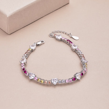 [Aurelle Style]Romantic Heart Shape Round Cut Lover Bracelet