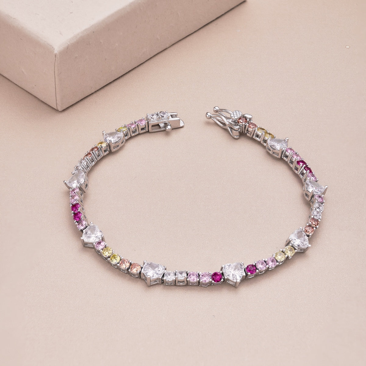 [Aurelle Style]Romantic Heart Shape Round Cut Lover Bracelet