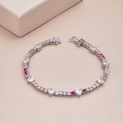 [Aurelle Style]Romantic Heart Shape Round Cut Lover Bracelet