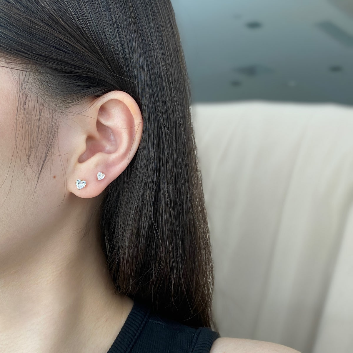 [Aurelle Style]Sparkling Heart Shaped Simple Earrings