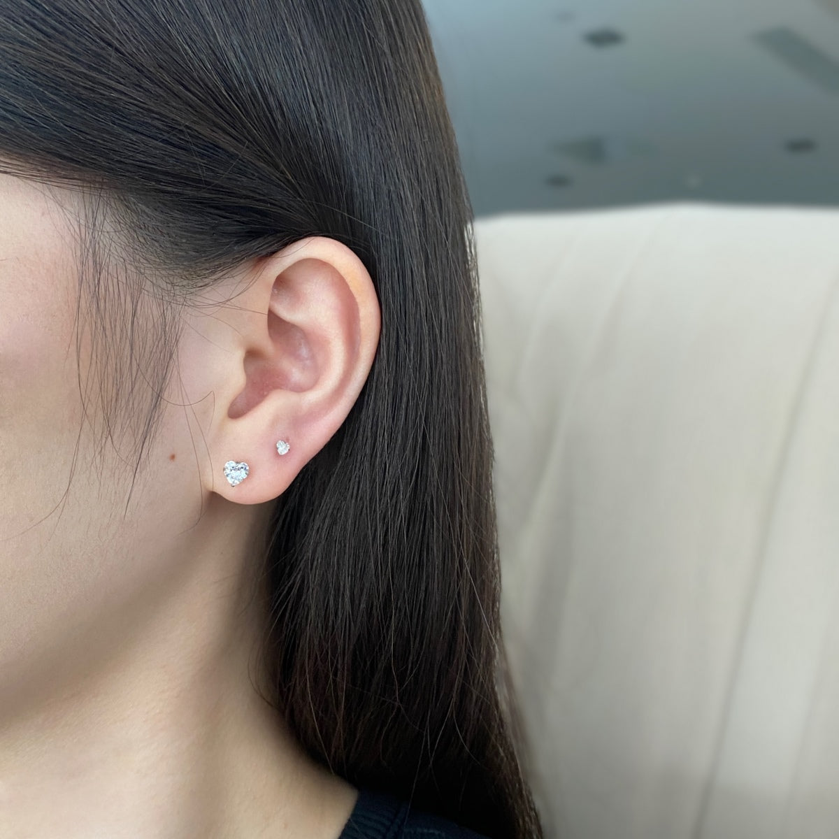 [Aurelle Style]Sparkling Heart Shaped Simple Earrings