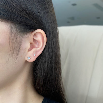 [Aurelle Style]Sparkling Heart Shaped Simple Earrings