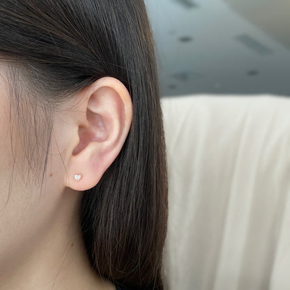 [Aurelle Style]Sparkling Heart Shaped Simple Earrings