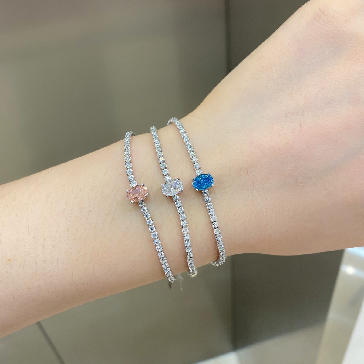 [Aurelle Style]0.75 Carat Exquisite Oval Cut Daily Bracelet