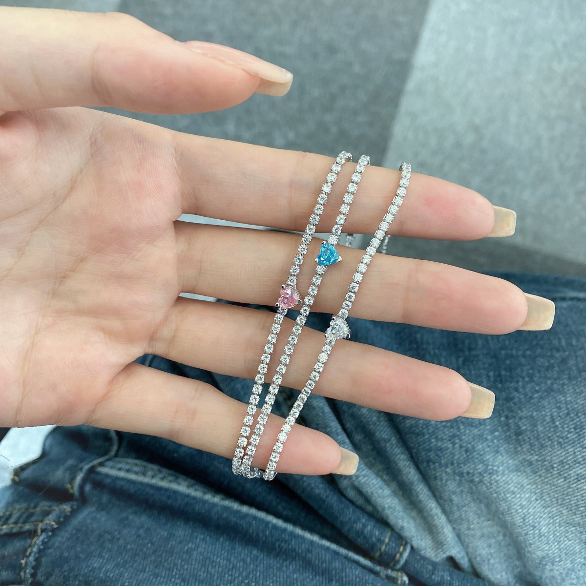 [Aurelle Style]0.5 Carat Elegant Romantic Heart Shape Lover Bracelet