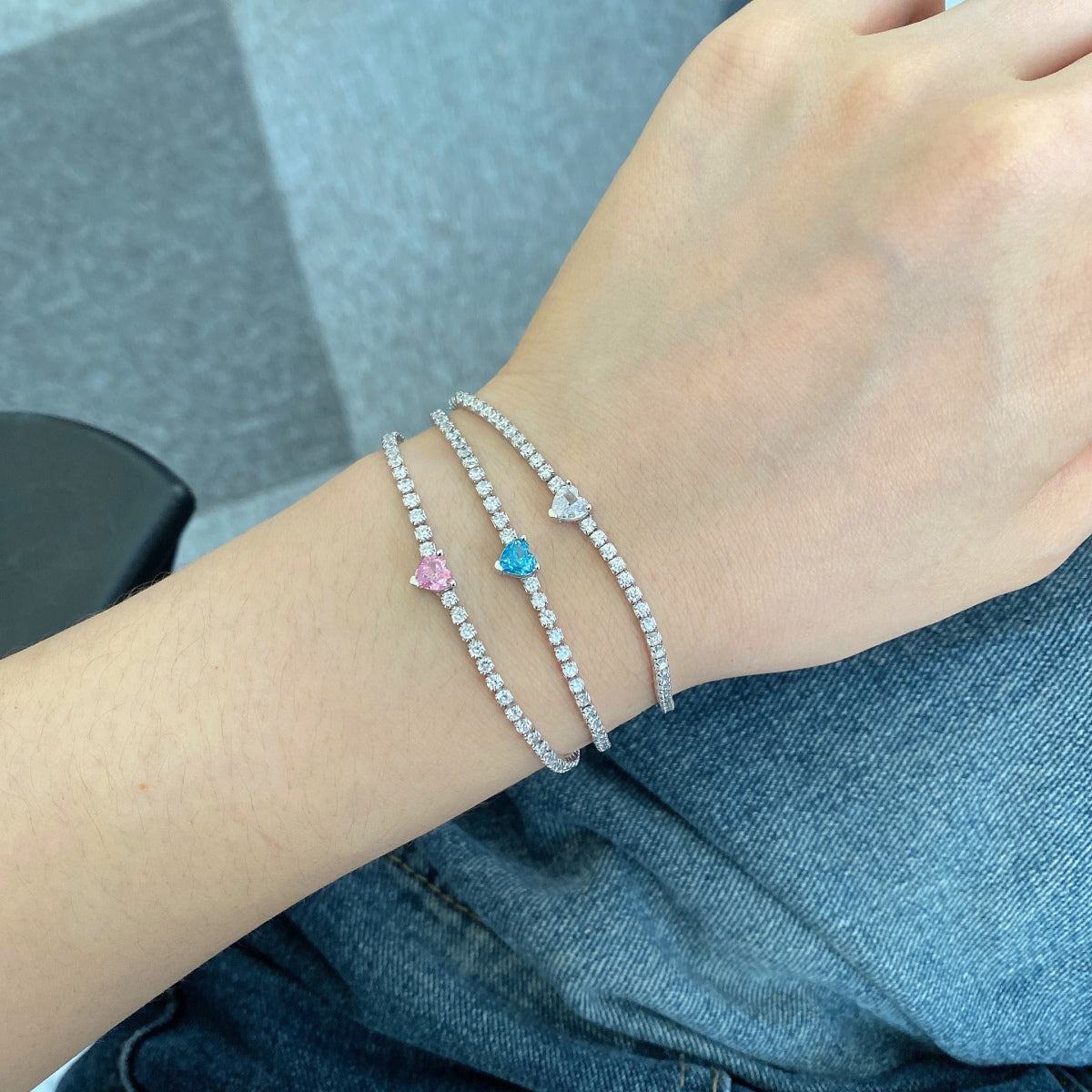 [Aurelle Style]0.5 Carat Elegant Romantic Heart Shape Lover Bracelet