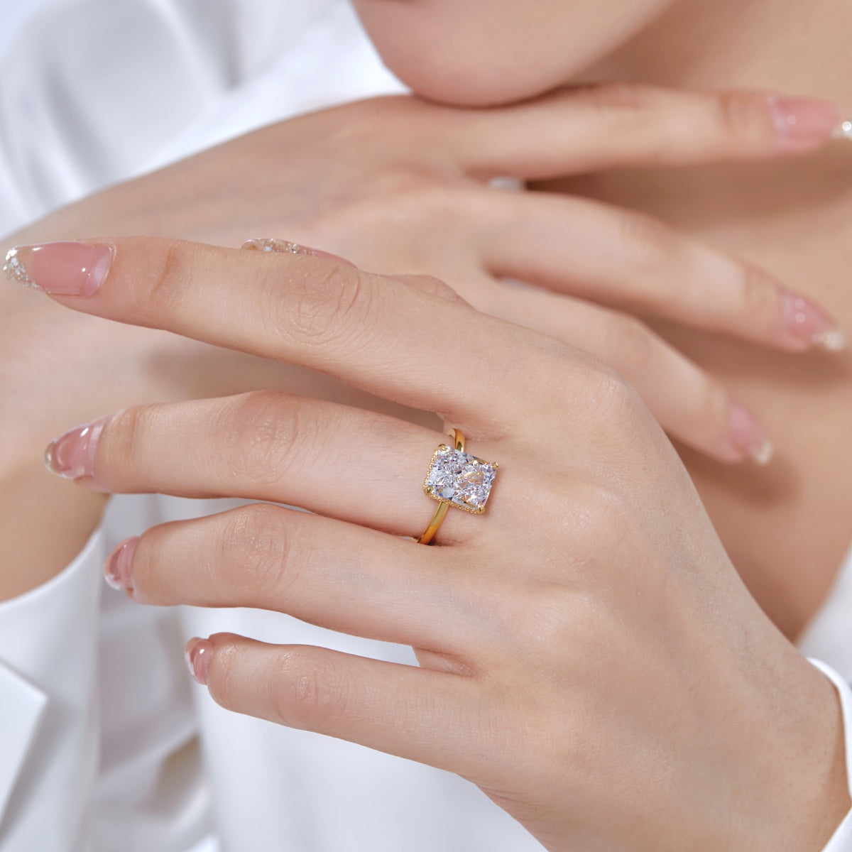 [Aurelle Style]4.0 Carat Ornate Enchanting Radiand Cut Banquet Ring