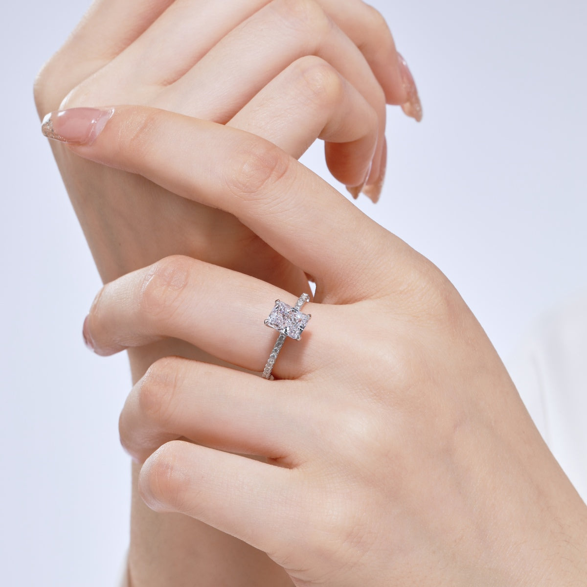 [Aurelle Style]2.0 Carat Dazzling Sparkling Radiant Cut Party Ring