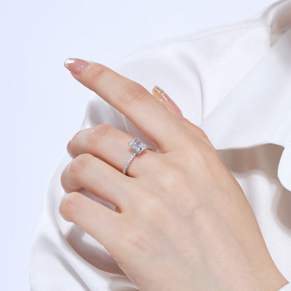 [Aurelle Style]2.0 Carat Dazzling Sparkling Radiant Cut Party Ring