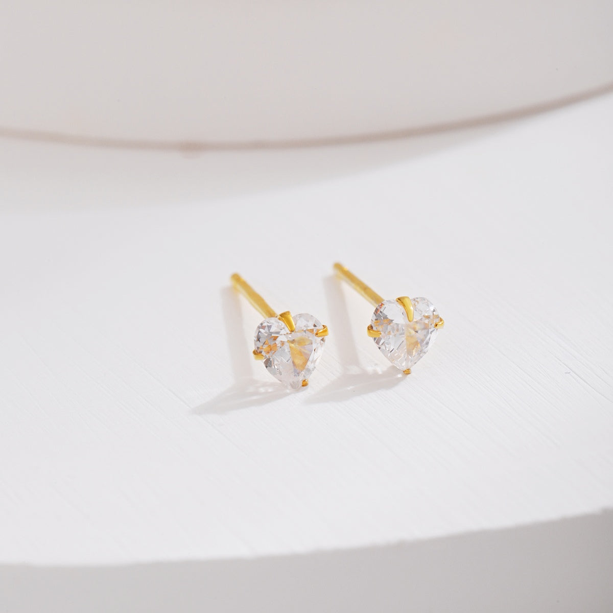 [Aurelle Style]Sparkling Heart Shaped Simple Earrings