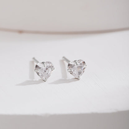 [Aurelle Style]Sparkling Heart Shaped Simple Earrings