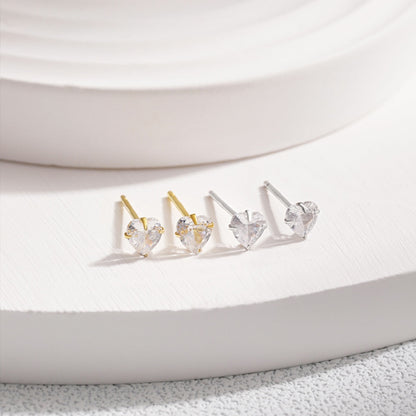 [Aurelle Style]Sparkling Heart Shaped Simple Earrings