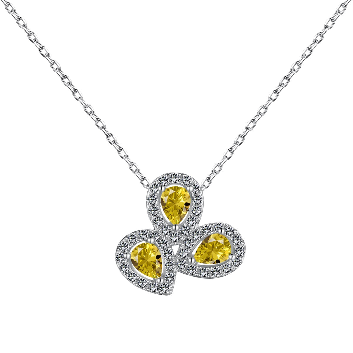 [Aurelle Style]Elegant Flower Shape Pear Cut Necklace
