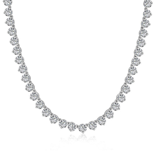 [Aurelle Style]Ornate Heart Cut Tennis Necklace