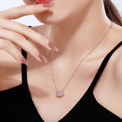 [Aurelle Style]Dazzling Square & Heart Shape Necklace