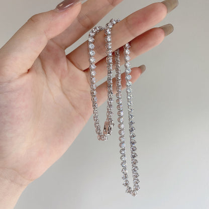 [Aurelle Style]Ornate Heart Cut Tennis Necklace