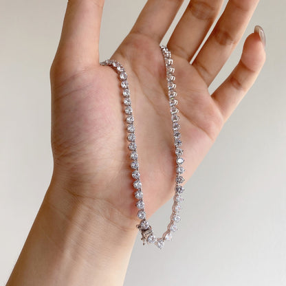 [Aurelle Style]Ornate Heart Cut Tennis Necklace